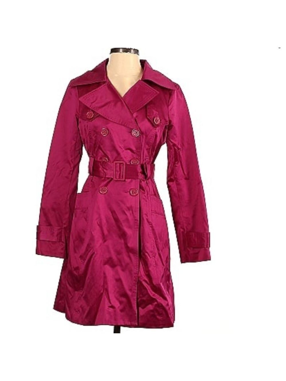 Bebe Trenchcoat Pink Silk